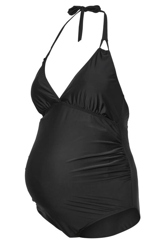 BUMP IT UP MATERNITY Plus Size Black Halterneck Swimsuit | Yours Clothing 7