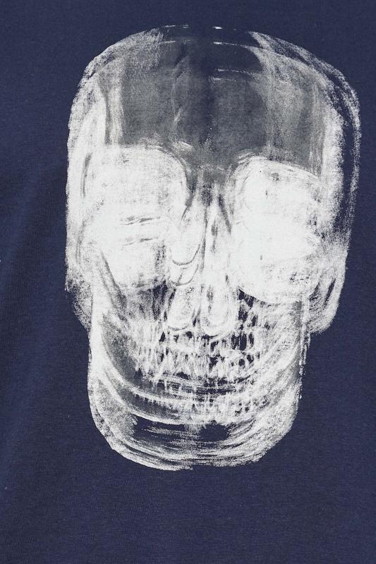 BadRhino Big & Tall Navy Blue X-Ray Skull Print T-Shirt | BadRhino  2