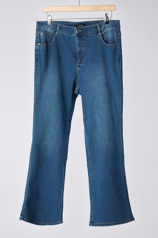 EVANS Plus Size Curve Fit Blue Mid Wash Bootcut Jeans | Evans 5