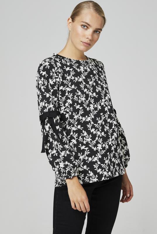 Karl Lagerfeld Paris Puff Sleeve Top with Bow | Long Tall Sally