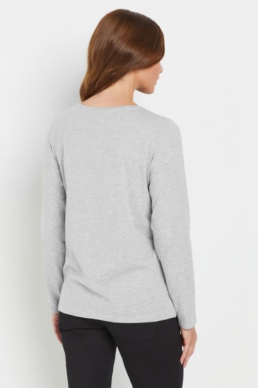 M&Co Grey V-Neck Long Sleeve T-Shirt | M&Co 3