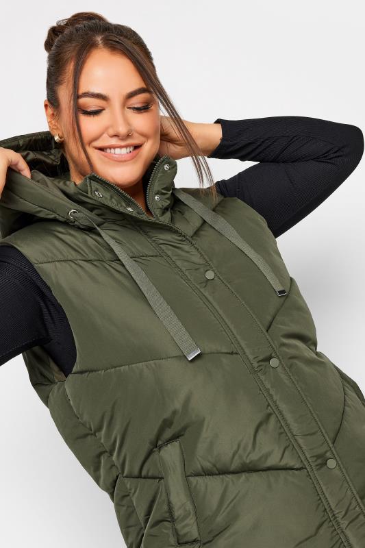 YOURS Curve Green Quilted Longline Hooded Gilet | Yours Clothing 5