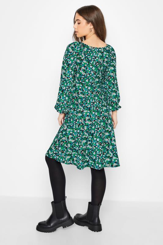 Petite Green Ditsy Print Tea Dress | PixieGirl 4