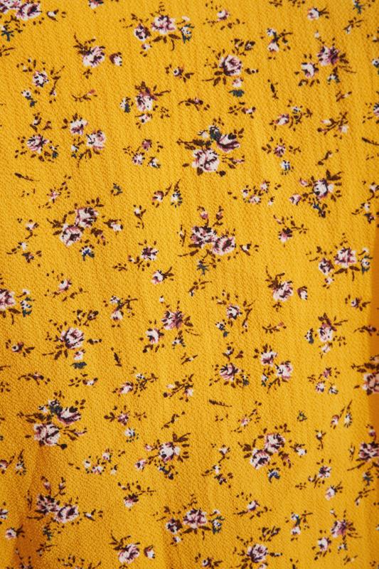YOURS LONDON Curve Yellow Ditsy Floral Overlay Dress 5