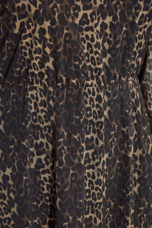 Curve Leopard Print Mesh Dress | Yours Clothing 5