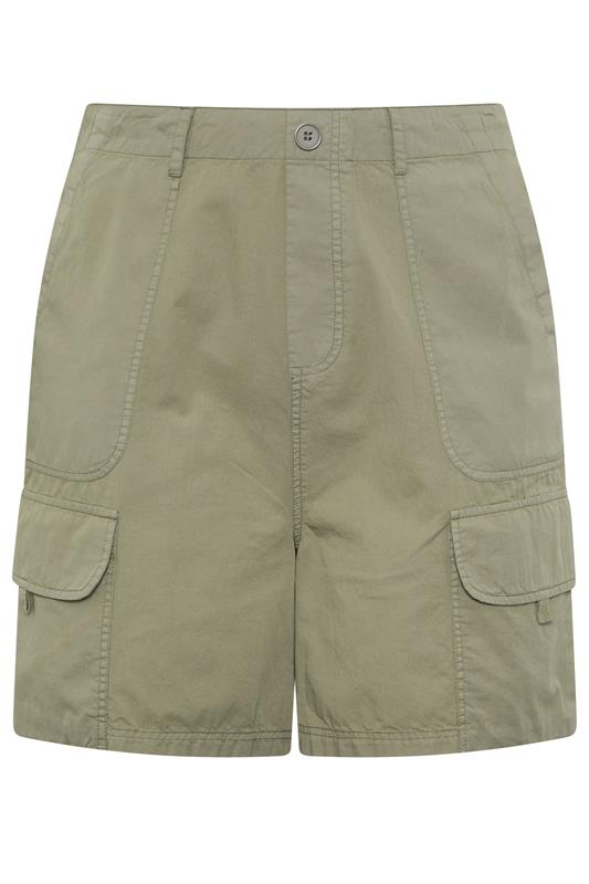YOURS Plus Size Green Poplin Cargo Shorts | Yours Clothing 5
