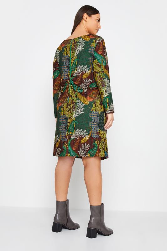 Evans Green Abstract Print Ruched Waist Dress 4