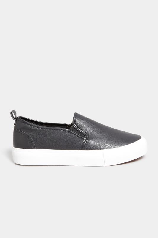 Black Slip-On Trainers In Wide E Fit | Yours Clothing 3
