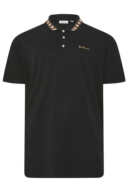 Ben Sherman Big & Tall Black Pique Polo Shirt | BadRhino 2