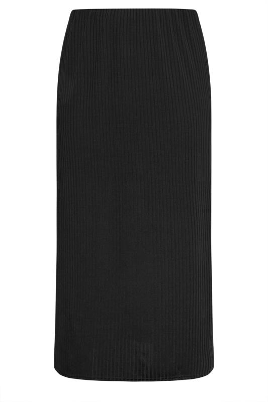 YOURS Plus Size Black Ribbed Maxi Skirt | Yours Clothing 5