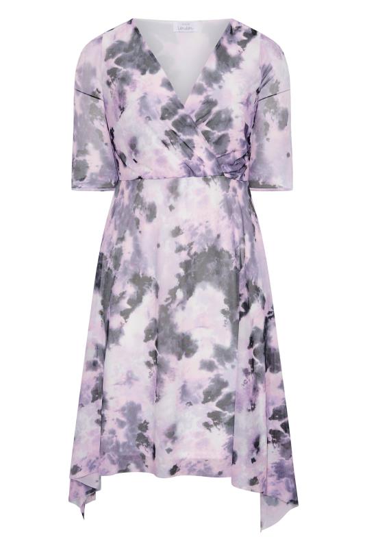 YOURS LONDON Curve Pink Marble Print Wrap Dress 6