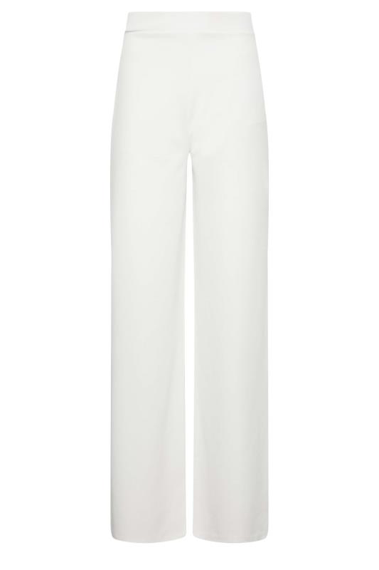 LTS Tall Women's Ivory White Scuba Wide Leg Trousers | Long Tall Sally 4