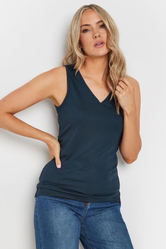 LTS PREMIUM Tall Women's Navy Blue V-Neck Vest Top | Long Tall Sally 5