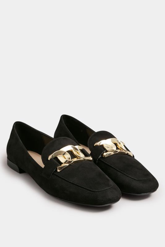 Black Closed Back Loafer In Wide E Fit | Yours Clothing 2