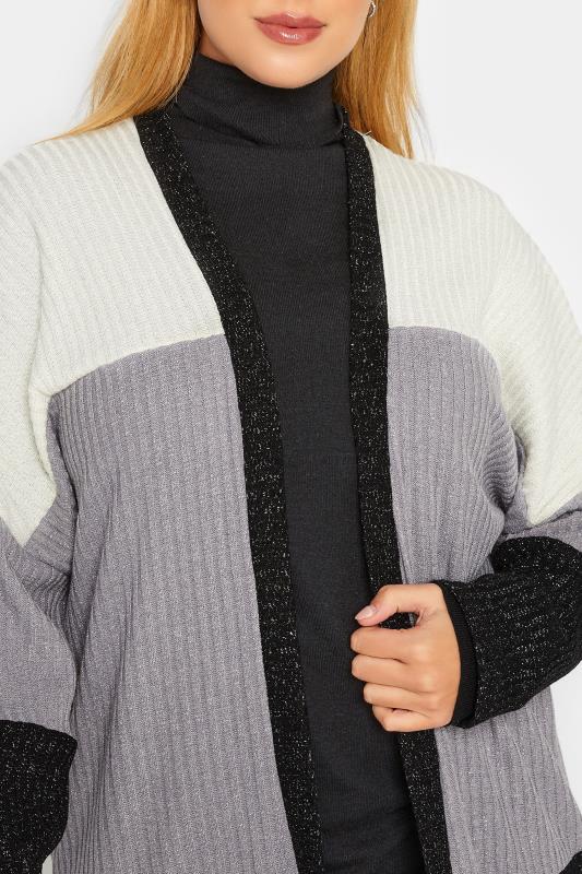 YOURS LUXURY Plus Size Purple Colour Block Soft Touch Cardigan | Yours Clothing 5
