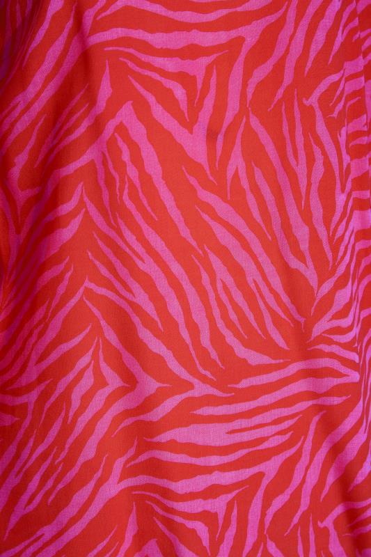 LTS Tall Bright Pink Zebra Print Puff Sleeve Top 6