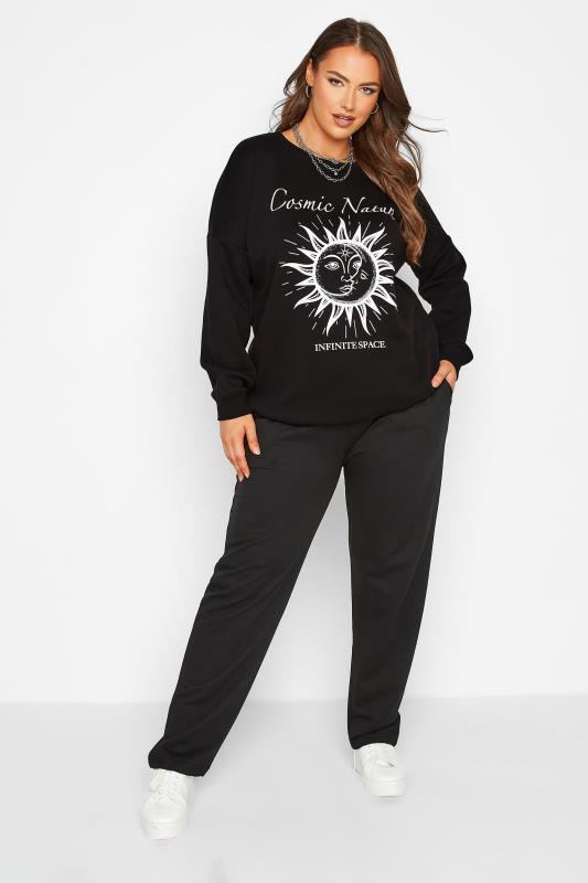 Curve Sun & Moon 'Cosmic Nature' Black Sweatshirt 2