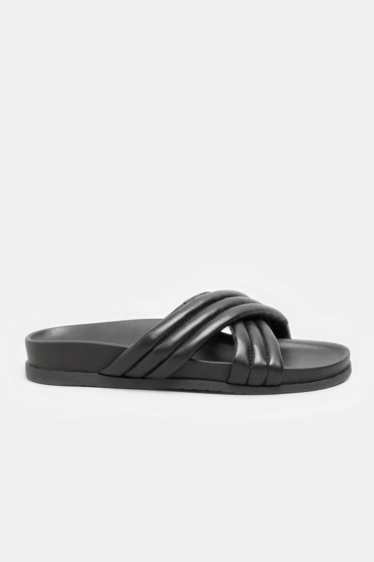 Black Padded Crossover Strap Sandals In Extra Wide EEE Fit_B.jpg