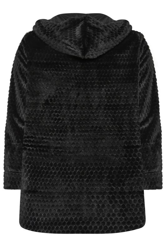 YOURS LUXURY Plus Size Black Faux Fur Hooded Jacket | Yours Clothing 8