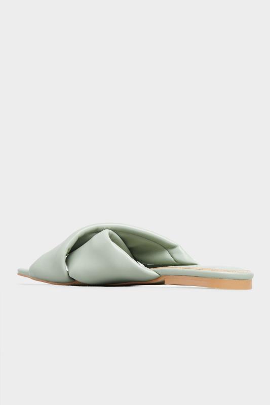 LTS Sage Green Cross Strap Square Mules In Standard D Fit | Long Tall Sally  5