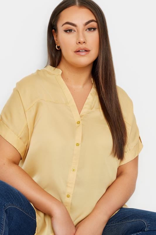 YOURS Plus Size Yellow Button Through Shirt | Yours Clothing 4