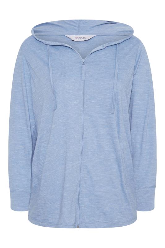 Plus Size Blue Marl Zip Hoodie | Yours Clothing  6
