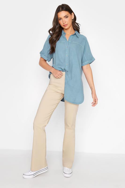 LTS Tall Women's Blue Short Sleeve Denim Shirt | Long Tall Sally 2