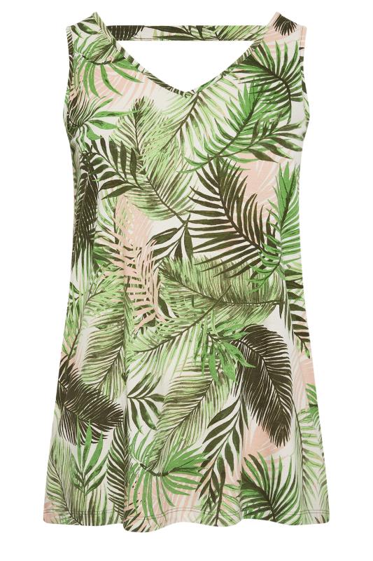 YOURS Plus Size Green Tropical Print Vest Top | Yours Clothing 6