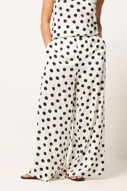 PixieGirl Petite Women's Set White Polka Dot Bandeau Top & Wide Leg Trousers | PixieGirl 4
