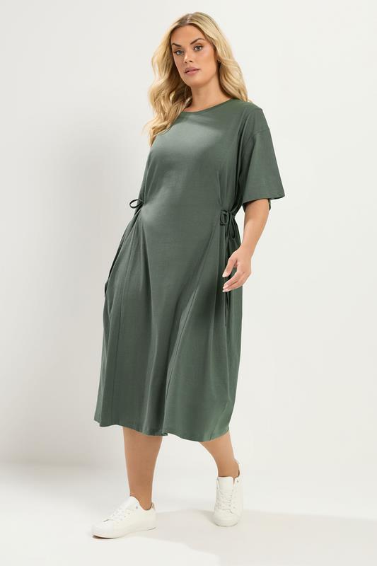 olive green plus size dress Willow Bell Mini Dress- 1X / Olive at Curvy Sense ensuring a perfect Yours Women's Plus Size Khaki