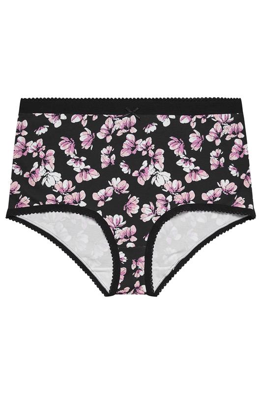 YOURSET 5 PACK Plus Size Pink Inky Floral Full Briefs | Yours Clothing 6