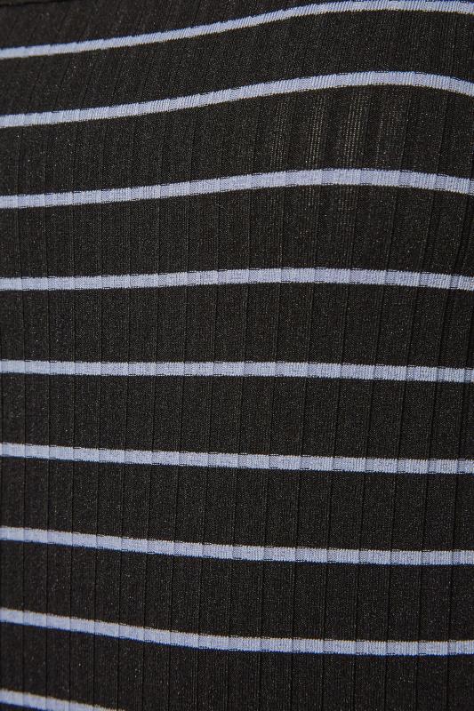 LTS Tall Black & Blue Stripe Square Neck T-Shirt 5