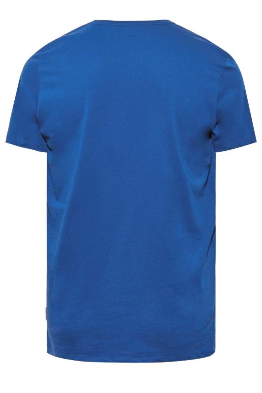 BLEND Big & Tall Blue Printed Logo T-Shirt | BadRhino 4
