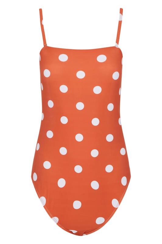 LTS Tall Rust Orange Polka Dot Swimsuit 5