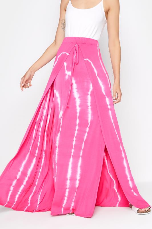 Tall  LTS Tall Pink Tie Dye Stretch Maxi Skirt