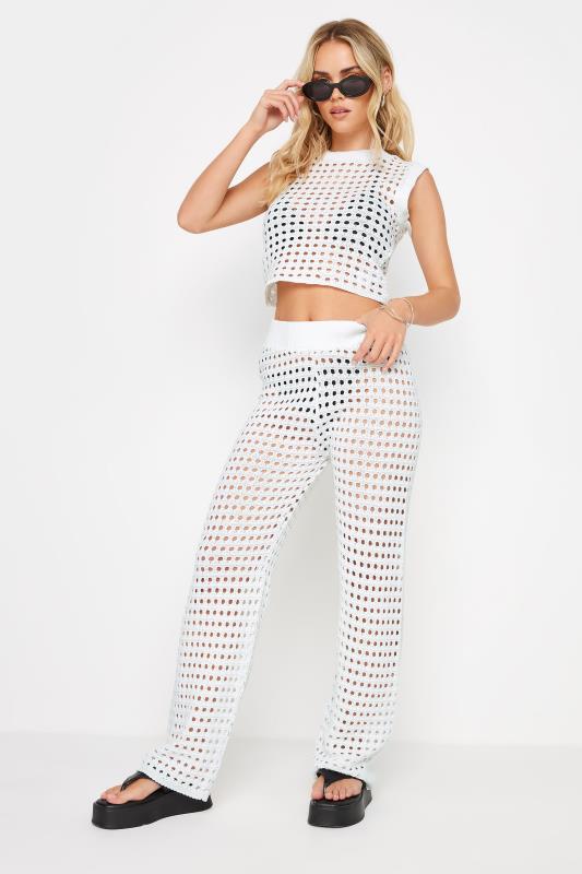 PixieGirl Petite White Crochet Tank Top | PixieGirl 1