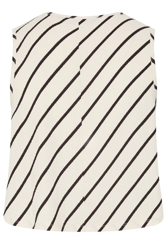 YOURS Plus Size Cream Stripe Vest Top | Yours Clothing 2