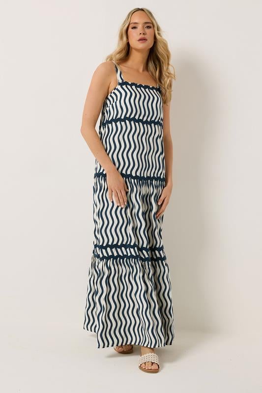 LTS Tall Women's Ivory White & Blue Swirl Maxi Dress | Long Tall Sally 2