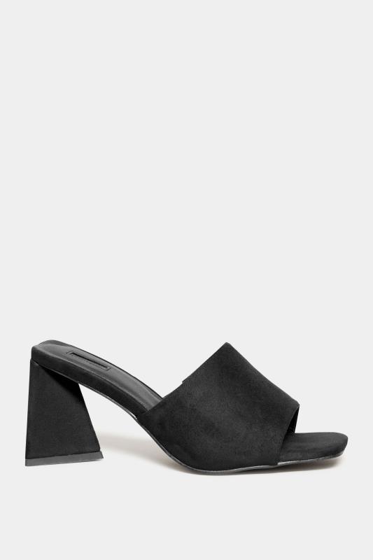 LIMITED COLLECTION Black Triangular Heeled Mules In Wide E Fit & Extra Wide EEE Fit | Yours Clothing 3