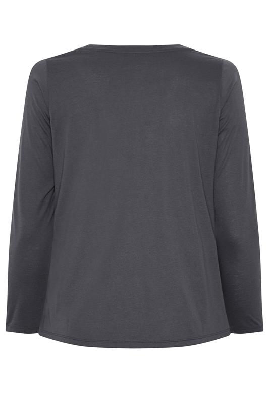 YOURS Plus Size Grey Long Sleeve Core T-Shirt | Yours Clothing 6