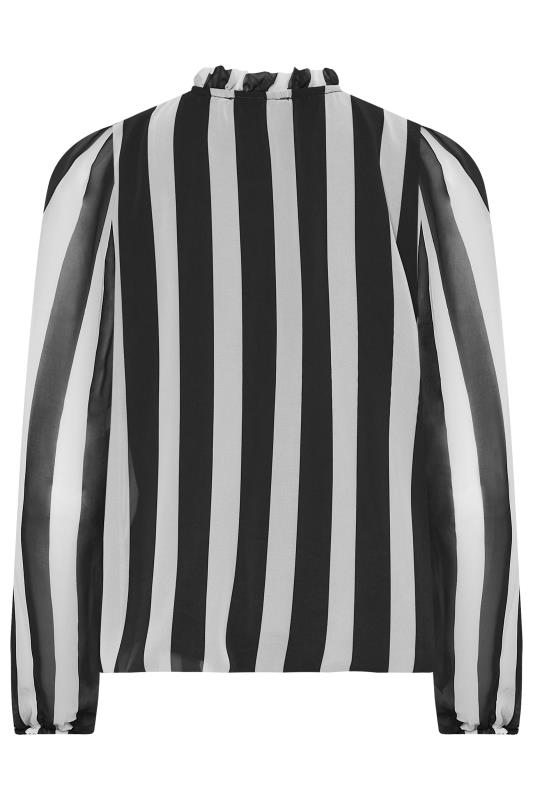 M&Co Black Stripe Tie Neck Blouse | M&Co 7