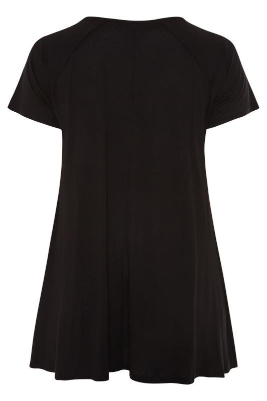 Plus Size Black V-Neck Zip Swing Top | Yours Clothing 7