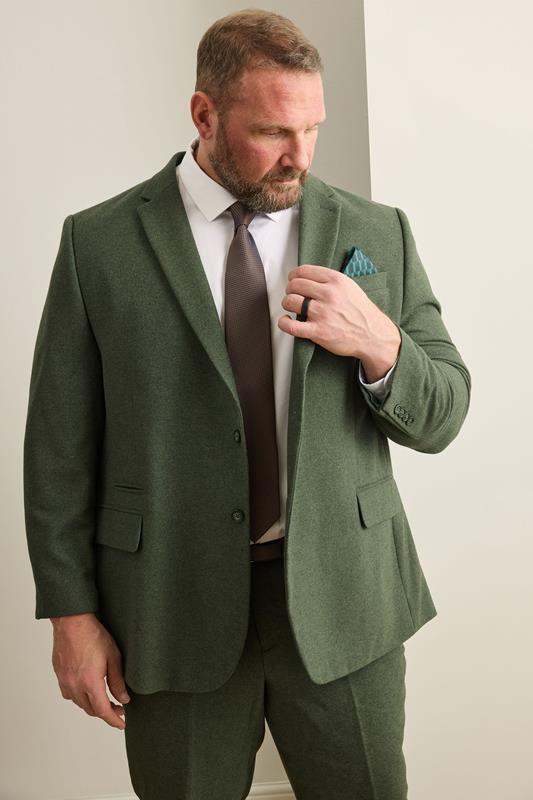  BadRhino Tailoring Big & Tall Veste de costume en tweed vert