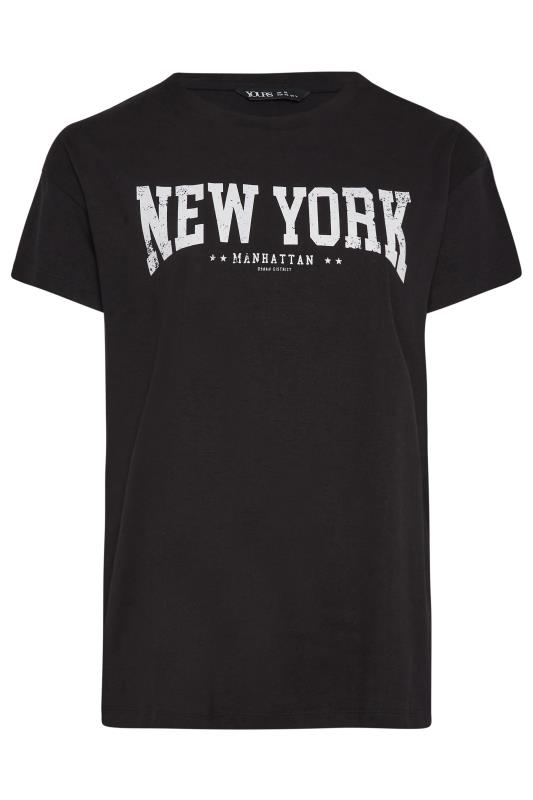 YOURS Plus Size 2 PACK Black & Blue 'New York' & 'Boston' Slogan T-Shirts | Yours Clothing 8