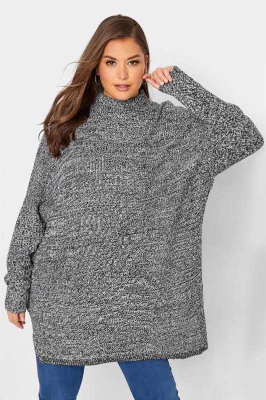 Großen Größen  Curve Grey Twist Oversized Knitted Jumper