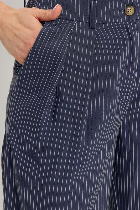 LTS Tall Women's Set Navy Blue Pinstripe Waistcoat & Wide Leg Trousers | Long Tall Sally 7