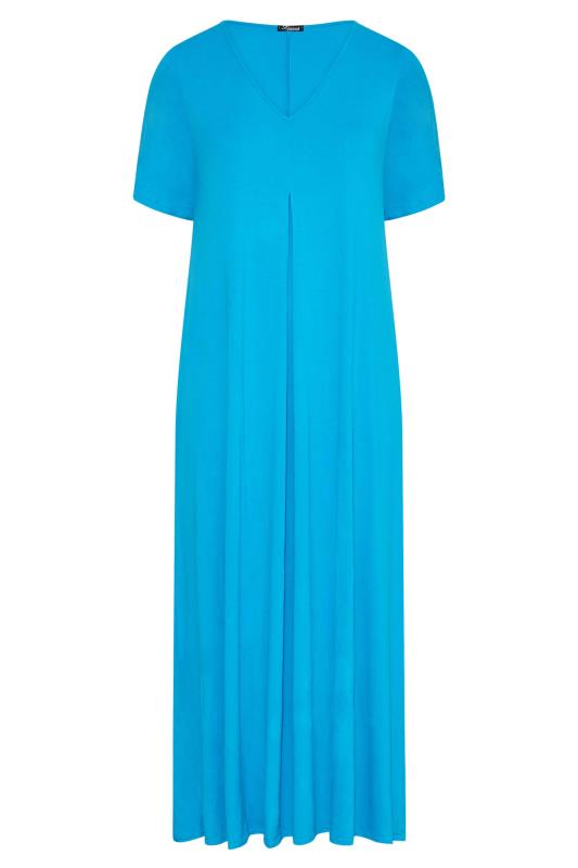 LIMITED COLLECTION Curve Turquoise Blue Pleat Front Maxi Dress_X.jpg