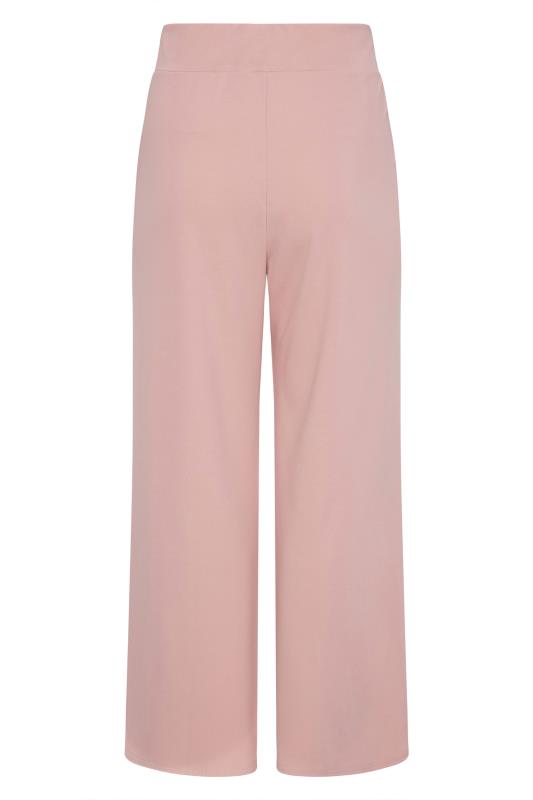 YOURS LONDON Plus Size Pink Button Scuba Crepe Wide Leg Trousers | Yours Clothing 6