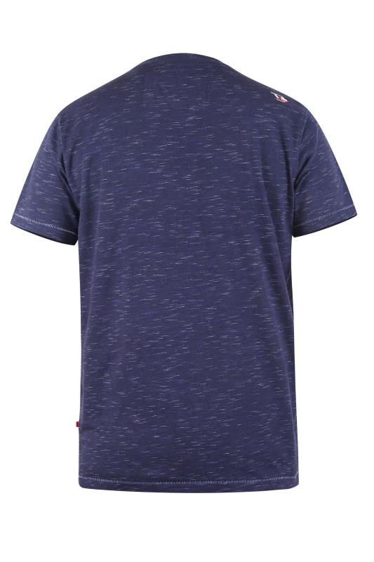 D555 Big & Tall Navy Blue Hawaii State Surf Printed T-Shirt 3