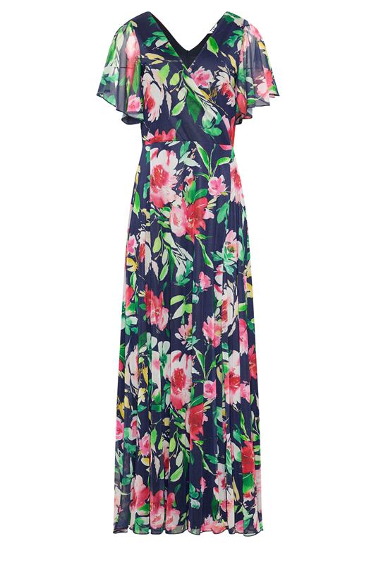 LTS Tall Women's Navy Blue Floral Mesh Maxi Dress | Long Tall Sally 5